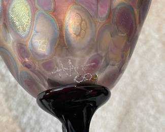 Signed Artist Glass Wall Pocket