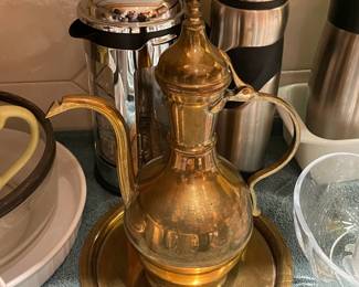 Brass Teapot W/ Underplate