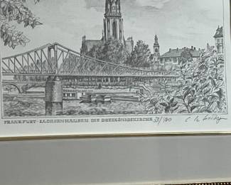 Collection Of Framed Hand Signed Artwork Of Frankfurt, Germany