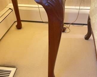 Antique Wooden End Table W/ Pull Out Desk Writing Platform