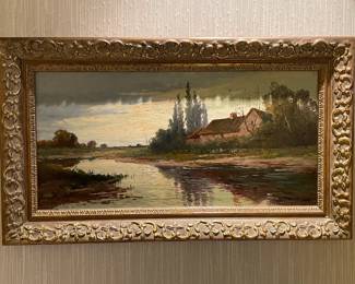 Large Antique Framed Signed Painting