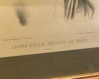 "Juene Fille Sortani Du Bain" Framed Artwork