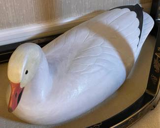 Large Handmade Duck Decoy Signed By Jon