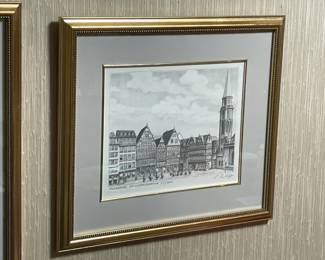 Collection Of Framed Hand Signed Artwork Of Frankfurt, Germany