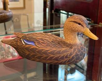 Carved Duck Figure By R.E. Belote (1988)