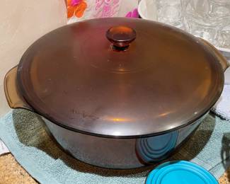 Large Covered Glass Bowl