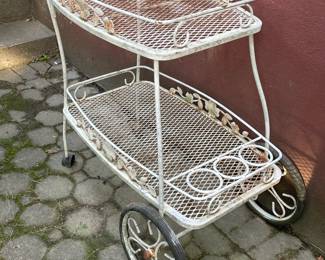 Wrought Iron Tea Cart W/ Wheels