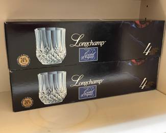 Boxed Longchamp Crystal Stemware (Multiple Quantities Available)