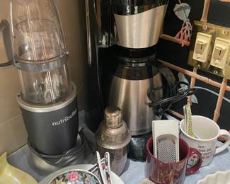 Nutri-Bullet, Coffee Maker, & Asian Soup Bowls