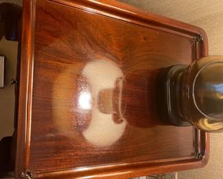 Antique Wooden End Table W/ Pull Out Desk Writing Platform