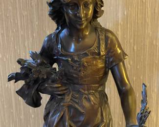 Bronze Sculpture “The Young Girl with the Broken Jug”, Signed By J-B.Germain 19th Century