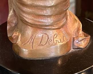 Marcel Debut Signed Bronze Bust Figurine