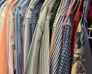 Closet Full Of Men's Clothing (T-Shirts, Dress Shirts, Suits, Jeans, Pants, Hats, Sweaters, Etc.)