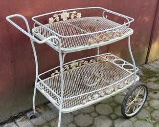 Wrought Iron Tea Cart W/ Wheels