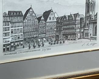 Collection Of Framed Hand Signed Artwork Of Frankfurt, Germany