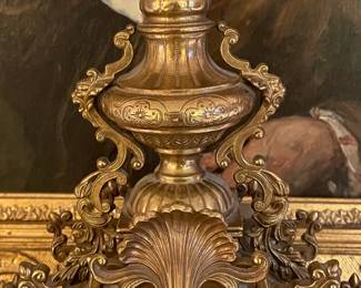 Beautiful Bronze Mantle Clock W/ Back Plate