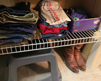 Closet Full Of Men's Clothing (T-Shirts, Dress Shirts, Suits, Jeans, Pants, Hats, Sweaters, Etc.)