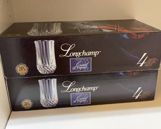 Boxed Longchamp Crystal Stemware (Multiple Quantities Available)