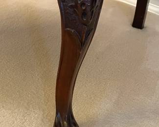 Beautifully Upholstered Carved Wood Framed Arm Chair