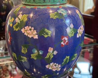 Cloisonne Urn W/ Stand