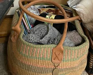 Basket Of Knitting Supplies