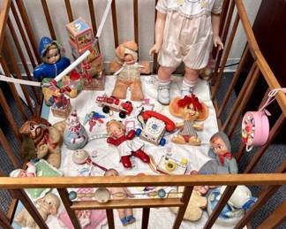 Vtg. Child Size Wooden Playpen, 30in Toddler Doll