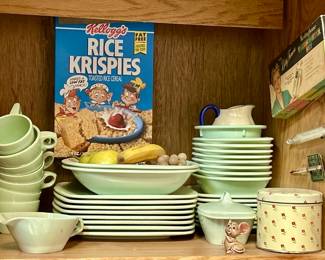 Mid Century Lime Green Melmac Dishes, and more