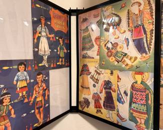 Deluxe Wall Display w/ 32-Vtg. Paper Doll Sets