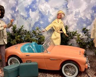 1962 Barbie Austin Healey Convertible Car, PLUS
Vintage Ken Doll in 1960's Rally Day Outfit #788
Vintage Barbie & Vintage 1962 Rain Gear
Vintage Barbie in Travel Clothes
