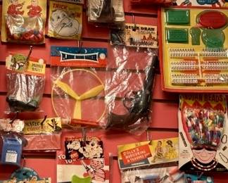Vintage Store Display Pegboard w/ Vintage Toys