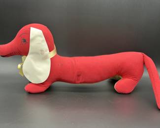 1970's Dachshund Red Cloth Autograph Dog