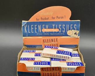 NOS Kleenex Tissues Pocket Packs Store Display