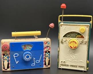 (2) 1960's Fisher Price Pressboard Radios
