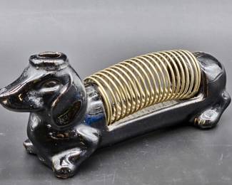 Vintage Dachshund Letter Organizer and Pen Holder