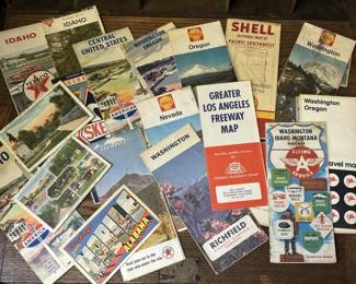 Collection of Vintage Travel Maps & Post Cards
