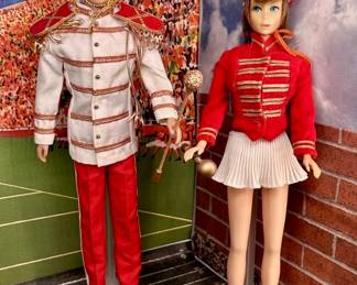 1966 Drum Major Ken & Majorette Barbie Dolls