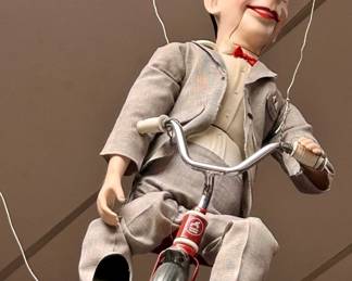 Vtg. Talking Pee Wee Herman Doll on Toy Tricycle