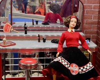 (2) Barbie Coca-Cola Soda Fountain Set & Barbie