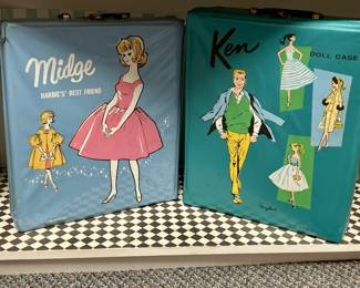 (2) Vintage Barbie Line Doll Cases for Midge & Ken