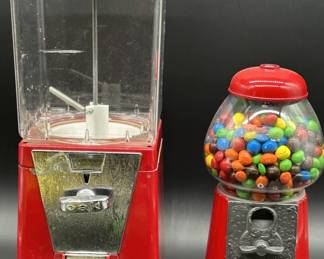 (2) Vintage Red Gumball Machines, as pictured