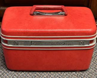 Vintage Red Samsonite Train / Beauty Case
