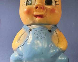 Vintage 1960's Chalkware Pig Piggy Bank