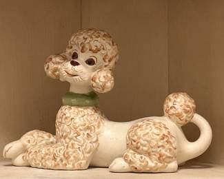 1981 Dolly White Poodle Figurine, Lying Down
