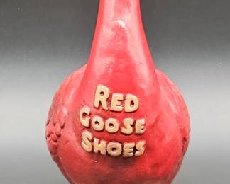 Vtg. Chalkware Red Goose Shoes Advertising Goose