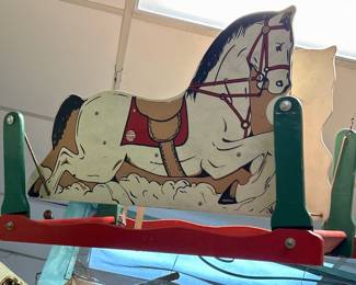 1950's Wooden Rocking Horse by Rich Toys