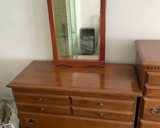 Wooden Dresser W/ Mirror