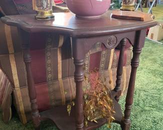 Half Moon Wooden End Table