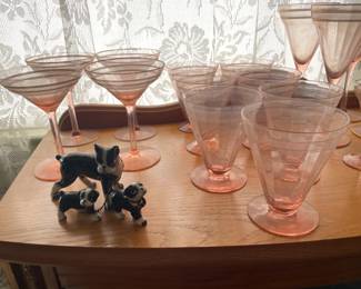 Vintage Pink Depression Stemware
