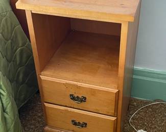 Wooden 2 Drawer Nightstand