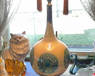 FABULOUS Vintage Anthropomorphic Sun Mid-Century Modern Table Lamp